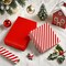 Reversible Wrapping Paper - Mini Roll - 17 Inch x 33 Feet - Red and Stripes Design for Christmas, Birthday, Holiday, Wedding, Baby Shower